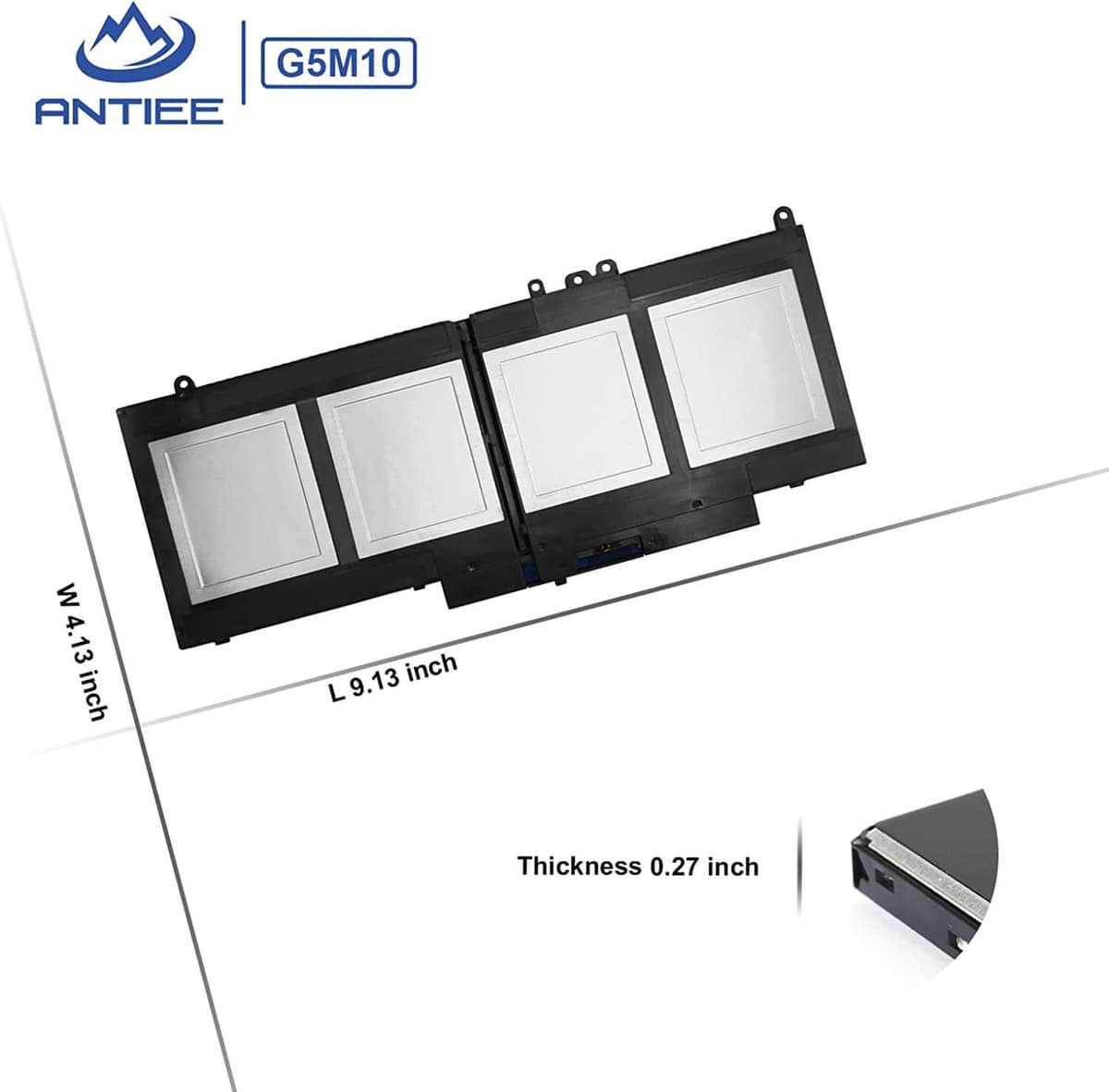 Реновирана-оригинална-батерия-за-лаптоп:-DELL-Latitude-E5250,-E5450,-E5550-front-view
